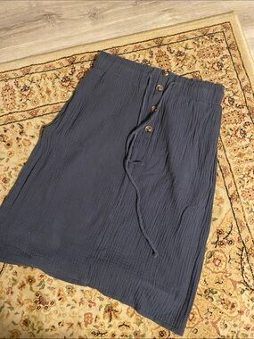Main Street Exchange XS Blue Gauze Elastic/Drawstring Skirt